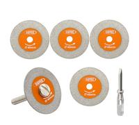 BGTEC Diamond Glass Cutting Disc - 5pcs 40mm*4/30mm Mini Diamond Saw Blade Wheel for Glass Jade Crystal Wine bottle Ceramic Tile Marble（4pcs Bare Hole, 1pcs with Shank）