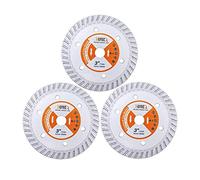 BGTEC Diamond Granite Turbo Saw Blade - 3pcs 75MM Concrete Cutting Disc for Concrete Stones Granite Marble Masonry, 10mm Arbor Hole