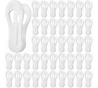 Bgtecho 50 Pcs White Hanger Clips, 2.75 Inch Plastic Finger Clip, Multi-Purpose Pants Hanger Clip, Non-Slip Plastic Hangers Clips for Skirt Pants Clothes Hangers, Strong Pinch Grip