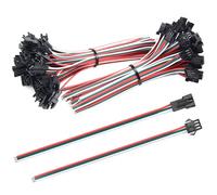 BGTXINGI 100PCS(50Pairs) 3Pin Female Male Connector Plug with Red Green White Terminal Connector Wire Cable for WS2812B WS2812 WS2811 LED Light Strip Toy Battery 5.9’’ Compatible with JST SM