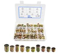 BGTXINGI 130Pcs M6 M8 M10 Threaded Wood Inserts Nuts Assortment Kit Zinc Plated Carbon Steel Furniture Screw-in nut Fastener Connector Hex Socket Drive for Wood Furniture