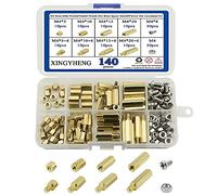 BGTXINGI 140pcs M4 Brass Male-Female Hex Brass Spacer Standoff Screw Nut Assortment Kit and Stainless Steel Screw Nut Set