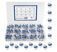 BGTXINGI 150PCS Variable Resistor Trimmer Potentiometer Assorted Kit 1/10 Watt 100 to 1M Ohm 15 Values (10pcs for Each Value) with Storage Box
