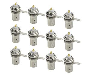 BGTXINGI 20PCS BNC Connector Panel Mount Female Socket with Nut Bulkhead Handle 50 Ohm Nickel Plated Solder Type Plug for CCTV Security Camera System