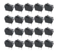 BGTXINGI 20Pcs Mini Rocker Switch ON-OFF 2 Pins 2 Position SPST AC 250V/15A 125V/20A Black Miniature Rocker Switch for Auto Truck Boat (Switch)