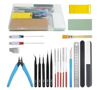BGTXINGI 21PCS Modeler Basic Tools Craft Set with Plastic Box for Gundam Model Assemble Car Model Building Repairing and Fixing DIY Craft Kit