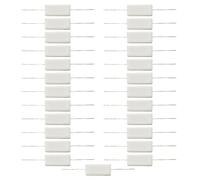 BGTXINGI 25Pcs 5W 1 Ohm 5 Ohm 10 Ohm 15 Ohm 20 Ohm Cement Resistors 5% Ceramic Cement Resistor Wire Wound Fixed Metal Full Range Resistors Kit White