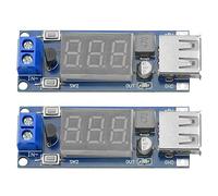 BGTXINGI 2PCS DC-DC Buck Voltage Converter Power Module 4.5-40V 12V to 5V/2A + Car Voltmeter Power Supply Switch Transformer with LED Voltmeter 5V USB Charger
