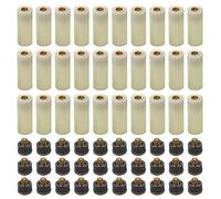 BGTXINGI 30 Set 10mm Billiard Cue Ferrules with Screw-on Cue Tips Billiard Accessories Replacement Parts Stick Repair Tool Set(10mm Brown Tip)
