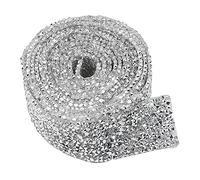 BGTXINGI 3cm Wide 2 Yard Crystal Rhinestone Diamond Ribbon Diamond Belt Glue Patch Decorated Diamond Net for Crafts Project Birthday Decorations Baby Shower Events and Arts Furniture Clothing