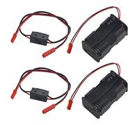 BGTXINGI 4 Pack On Off Power Switches Battery Receiver Switches & 4 Cell AA Battery Container Holder Case with JST Connector Plug for RC Car Crawler Truck Airplane