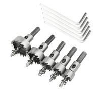 BGTXINGI 5 Piece High Speed Steel Hole Saw Drill Bit Aluminum Plate Hole Saw Cutting Kit Drill Bits Opener Cutter Tool Drilling Bit Set 16mm 18.5mm 20mm 25mm 30mm