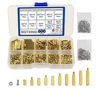 BGTXINGI 600pcs M2 Brass Male-Female/Female-Female Spacer Standoff Screw Nut Assortment Kit and stainless steel Screw Nut Set (Brass M2)