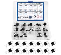 BGTXINGI 70pcs 14 Value Voltage Regulator Transistor Set 3 Connections Positive & Negative Voltage Regulator Transistor Set T0-220 Package