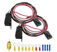 BGTXINGI Dual Electric Fan Relay Kit 40A Cooling Fan Wire Electric Fan Relay Kit with Thermostat Radiator 4 Pin 40 AMP Fan Temperature Sensor Switch 185 On 175 Off, Electric Cooling Fan Thermostat Kit
