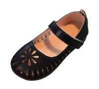 bgyujn Children's Shoes Fashionable Small Leather Shoes Children's Shoes Fashionable Small Leather Shoes Openwork Breathable Flat Carved Single Shoes Comfortable Comfortable Girls Shoes, black, 10 UK