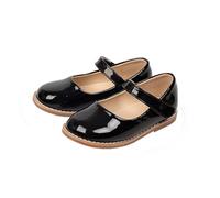 bgyujn Shoes New Children's English Small Leather Shoes Korean Style Girls Princess Spring Single Shoes Soft Sole Student Comfortable Comfortable Girls Shoes, black, 1 UK