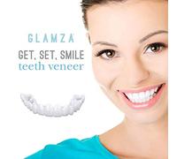 BGZ 2 Pairs Denture Teeth Venners Fake Teeth Veneers Instant Perfect Smile Denture Temporary Braces Snap on Your Confident Smile Cover The Imperfect Teeth for Man And Women 2 Upper And 2 Lower