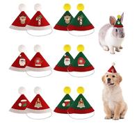 Bgzdxhxyr 12 Pcs Mini Christmas Hats for Stuffed Animals, DIY Felt Cone Party Hat with Pom, Tiny Party Hats for Dolls Dog Cat Rabbit Puppies Birthday Christmas Decorations