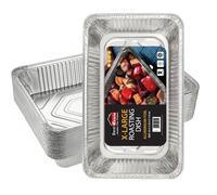BH | 10 Pack XL Aluminium Foil Trays + Lids (52.5 × 32.5 × 7.9 cm) | Heavy-Duty Baking & Roasting Pans | Oven-Safe, Recyclable, Disposable Food Containers - Please Check Size Before Purchase