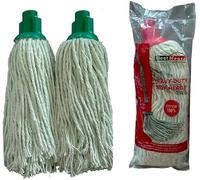BH | 12 Py Plastic Push Socket Mop Head | 2 Pcs | Wet or Dry Floor Cleaning | Disposable | Replacement | Cotton Thick Absorbent Yarn | Everyday Home, Office, Commercial Use - by BEST HOUSE