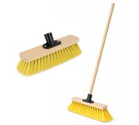 BH | 12" Soft Bristle Broom with 1.2M Long Handle | Cream | Indoor Sweeping Brush for Tiles, Wood, Laminate Floors | Wooden Broom for Home, Kitchen, Patio, Garden & Office Cleaning - By BEST HOUSE