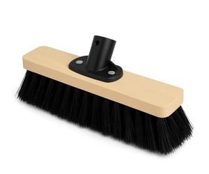 BH | 12" Soft Bristle Wooden Broom Head | Black | Indoor Sweeping Brush for Tiles, Wood, Laminate Floors | Lightweight Broom for Home, Kitchen, Patio, Garden and Office Cleaning - By BEST HOUSE