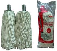 BH | 14 Py Metal Push Socket Mop Head | 2 Pcs | Wet or Dry Floor Cleaning | Disposable | Replacement | Cotton Thick Absorbent Yarn | Everyday Home, Office, Commercial Use - by BEST HOUSE