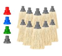 BH | 14 Py Plastic Push Socket Mop Head | 10 Pcs | Grey | Wet or Dry Floor Cleaning | Disposable | Replacement | Cotton Thick Absorbent Yarn | Everyday Home, Office, Commercial Use - by BEST HOUSE