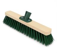 BH | 16" Heavy Duty Outdoor Broom | Green | 1-Pack | Sweeping Brush | Stiff Hard Brush | PVC Bristle Wooden Head | Cleaning Gardens, Yards, Street Home, Garage and Driveway - By BEST HOUSE