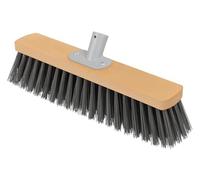 BH | 16" Heavy Duty Outdoor Broom | Silver | 1-Pack | Sweeping Brush | Stiff Hard Brush | PVC Bristle Wooden Head | Cleaning Gardens, Yards, Street Home, Garage and Driveway - By BEST HOUSE