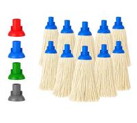 BH | 16 Py Plastic Push Socket Mop Head | 10 Pcs | Blue | Wet or Dry Floor Cleaning | Disposable | Replacement | Cotton Thick Absorbent Yarn | Everyday Home, Office, Commercial Use - by BEST HOUSE
