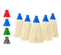 BH | 16 Py Plastic Push Socket Mop Head | 5 Pcs | Blue | Wet or Dry Floor Cleaning | Disposable | Replacement | Cotton Thick Absorbent Yarn | Everyday Home, Office, Commercial Use - by BEST HOUSE