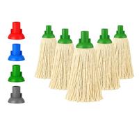 BH | 16 Py Plastic Push Socket Mop Head | 5 Pcs | Green | Wet or Dry Floor Cleaning | Disposable | Replacement | Cotton Thick Absorbent Yarn | Everyday Home, Office, Commercial Use - by BEST HOUSE
