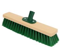 BH | 16" Soft Bristle Wooden Broom Head | Green | Indoor Sweeping Brush for Tiles, Wood, Laminate Floors | Lightweight Broom for Home, Kitchen, Patio, Garden and Office Cleaning -By BEST HOUSE