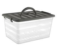 BH | 16L Plastic Storage Box with Lids and Handle | 16 Litre | 1 Pc | Clips | Stackable | Multi-Purpose for Home, Kitchen, Stationery, Tools, Crafts Household Essentials Versatile - by BEST HOUSE