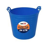 BH | 2 Pcs of Flexi Tub with Handles | 24 Litres | Blue | Plastic Storage Container for Home, Washing, Yard, Garden Waste and DIY Projects - By BEST HOUSE