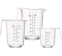 BH | 3 Pcs Plastic Measuring Jug | 1000ml/500ml/250ml | Clear | Lightweight | 3 Pcs | Easy to Read Measurements | BPA-Free with Handle by Best House