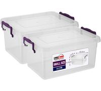 BH | 3L - 2 PCS Clear Plastic Storage Box with Lids | SMALL Size | Storage Containers Use for Home, office, Kitchen, Toys and Goods (3 Litres) - By BEST HOUSE