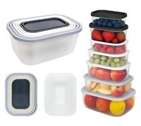 BH | 7 in 1 Food Storage Containers Set | BPA-Free | Stackable | Leak-Proof | Nesting Design | Rectangular Plastic Food Storage Box For Home, Office, Kitchen, School Lunch and Pantry - by BEST HOUSE