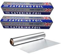 BH | Aluminium Foil Roll 450mm x 20m - 2 Packs | Tin Foil for Cooking, Baking, Grilling, BBQ, Roasting | for Hot Food Wrapping, Preparing, Storage | Keep Food Fresh & Hot for Long Time - by BEST HOUSE