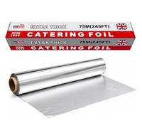 BH | Aluminium Foil Roll 450mm x 75m - 1 Pack | Tin Foil for Cooking, Baking, Grilling, BBQ, Roasting | for Hot Food Wrapping, Preparing, Storage | Keep Food Fresh & Hot for Long Time - by Best House