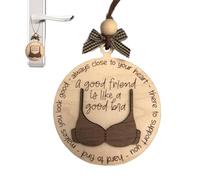 BH Autoanhänger Geschenk - Lustiger Spruch, Beste Freundin | Holz Autospiegel Charm Gute Freunde Sind Wie Gute BHS | Für Frauen Freundin Jahrestag, Witzige Autodekoration Mit Umhängeband, 9 cm