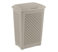 BH | Plastic Laundry Basket | CREAM | 54 Litres | 1Pc | Large | Storage with Lid | Clothes Storage Washing Bin Basket Hamper for Bathroom Bedroom - By BEST HOUSE