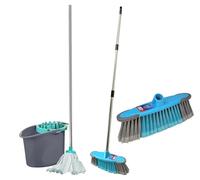 BH | Premium Quality Mop and Bucket Set | Soft Bristle Broom with 1.2M Long Handle Stainless Steel | Indoor Sweeping Brush for Home, Kitchen, Patio Garden and Office Cleaning - By Best House