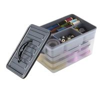 BH | Small Clear Plastic Storage Box | 6 Litre | 1 PC | Organising Removable Tray | Stackable | Utility | Multi-Purpose | Stationery, Sewing, Art Craft Supplies - BEST HOUSE