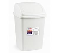 BH | SMALL Swing Bin 5 Liters | White | 1 Pc | Waste Bin, Durable, Lightweight Hinged Swing Lid for Kitchen, Office, and Home Use - Odor-Reducing Design - L 18.5 cm x W 15.5cm x H 29cm - By BEST HOUSE