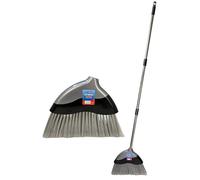 Bh | Soft Angle Broom with 1.2m Stick | Stainless Steel | Adjustable Handle | Sweeping Brush for Indoor Kitchen Lobby Office Pet Hair | Soft Bristle Corn Broom Floor - By Best House