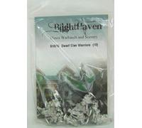 BH010 Dwarf Clan Warriors (10) Dwarf Blood Warriors, Set of 10, Brighthaven, 0.6 inch (15 mm) Scale Metal Figure [Parallel Import]