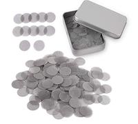 BHAHAI 300 PCS 15 mm Stainless Steel Pipe Filters, Smoker Filter, Silver Fine Mesh Gauzes with Metal Storage Box